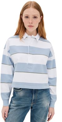 AMO Crop Annie Rugby Top Sky S