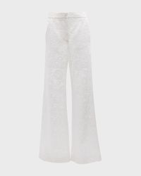 Tonelli Lace Wide-Leg Tailored Pants