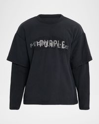 Men's Sequin Logo Long Sleeve T-Shirt