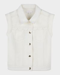 Girl's Denim Sleeveless Waistcoat, Size 4-6