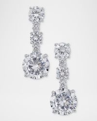 Round Cubic Zirconia Drop Post Earrings