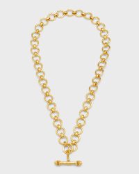 19K Yellow Gold Farnese Link Necklace with Toggle, 17"L