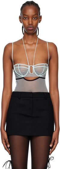 Nensi Dojaka SSENSE Exclusive Blue Bodysuit