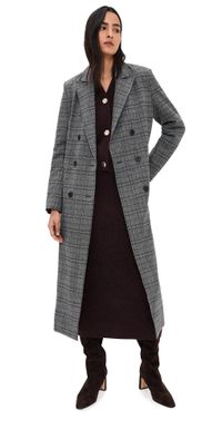 LE BOP Gia Blazer Jacket Blue Grey Plaid M
