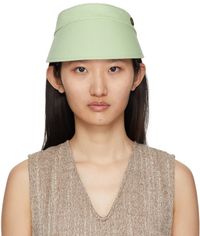 Maison Michel Reversible Green Cotton Patty Visor