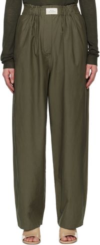 Silk Laundry Green Cotton Silk Paper Bag Lounge Pants