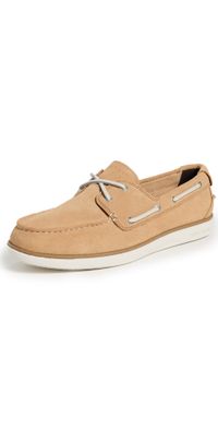 Cole Haan Grandpro Windward Boat Shoes Biscuit Suede/Silver Birch 11.5