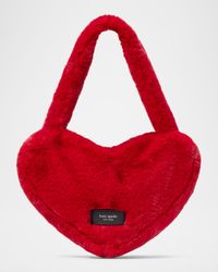 luver heart faux fur tote bag