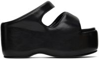 SIMONMILLER Black Bubble Flat Sandals