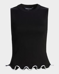 Elianne Sleeveless Contrast-Trim Top