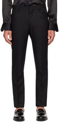 TOM FORD Pantalon noir à rayures