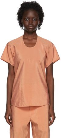 LEMAIRE Orange Silk T-Shirt