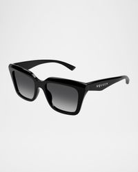 Logo Rectangle Acetate Sunglasses