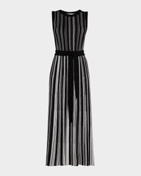 Sleeveless Soft Ribbed Knit Belted Maxi Dress - Modern Fit