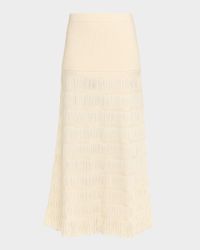Alba Fringed Knit Maxi Skirt