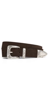 Anderson's Narrow Casual Suede Belt Dark Brown 75