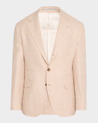 Men's Macro Prince of Wales Single-Breasted Sport Coat