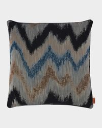 Ikat Chevron Decorative Pillow, 18" Square