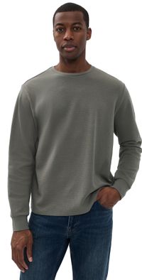 FRAME Duo Fold Long Sleeve Crew Tee Smoky Green L