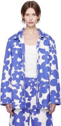 Marni Blue & White Dillies Print Jacket