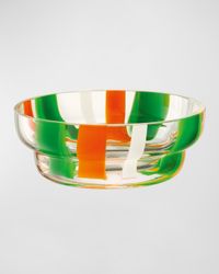 Folk 6" Bowl, Green/Orange/White
