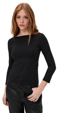 St. Agni Soft Jersey Ballerina Top Jet Black XXS