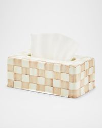 Mocha Check Standard Tissue Box Cover