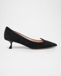 I Love Vivier Suede Kitten-Heel Pumps