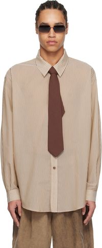 colbo Beige & Brown Office Shirt