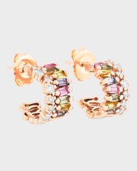 Sapphire Mini Wide Huggie Earrings