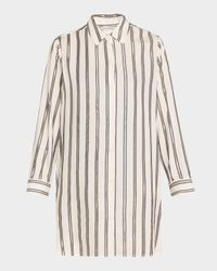 Shimmer Stripe Boyfriend Shirt