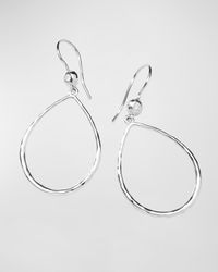 Teardrop Earrings in Sterling Silver with Diamonds