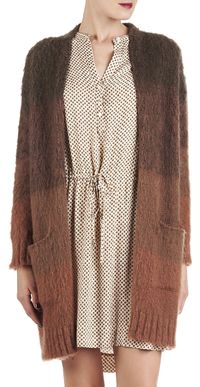 Attic And Barn - Gilet long en maille dacia - Taille L - Rose