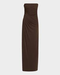 Patrice Strapless Draped Matte Jersey Gown