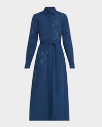 Embroidered Cotton Midi Shirtdress
