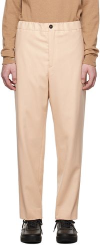 Jil Sander Beige Elasticized Waistband Trousers