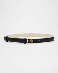 Monogram Metal Leather Skinny Belt