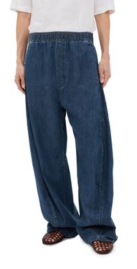 Tibi Summer Denim Classic Wash Winslow Pants Petite Classic Blue XL