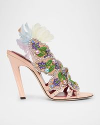 Dans Le Foyer Embellished Slingback Sandals