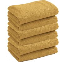 Coton Pur - Serviette de toilette 100 coton pigné - Taille 30x50 - Jaune