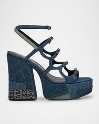 The Kiki Denim Platform Sandals