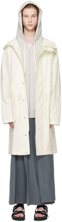 Jil Sander Parka blanc cassé à cordons coulissants