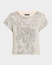 Kai Sequined Short-Sleeve Top