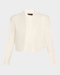 Harvey Draped Open-Front Leather Jacket