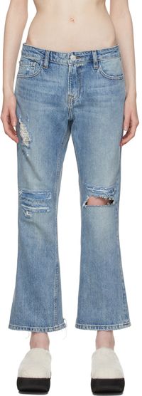 FRAME Blue Low Boot 'The Pixie' Jeans