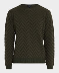 Men's Wool Jacquard Chevron Crewneck Sweater