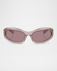 14ZSF Logo Oval Acetate Sunglasses