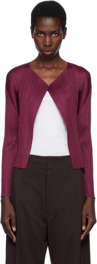 PLEATS PLEASE ISSEY MIYAKE Purple Monthly Colors March Cardigan