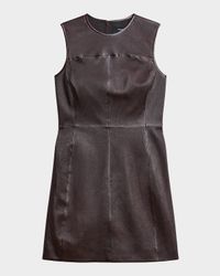 Sleeveless Nappa Leather Mini Dress