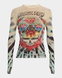 x Grateful Dead Delaina Long-Sleeve Mesh Top